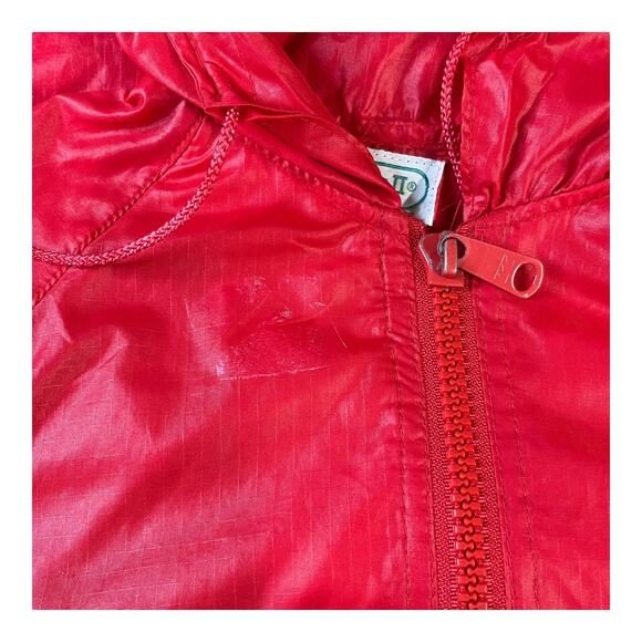 VTG 80s Tokens II Red Nylon Windbreaker Youth 7/8 Hoodie Kangaroo Pouch - Picture 8 of 11